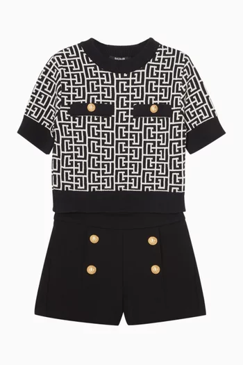 Gold-Button Shorts