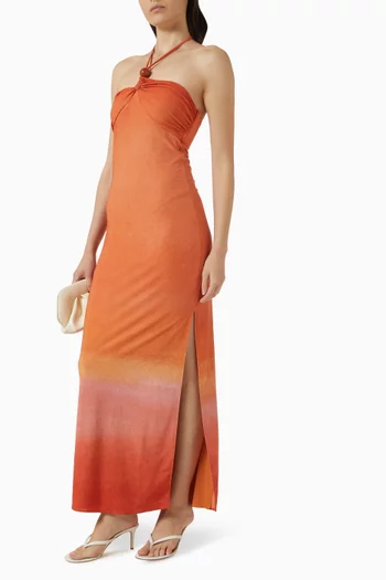Bari Halterneck Dress in Jersey
