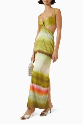 Kalina Open-back Dress in Cotton Blend