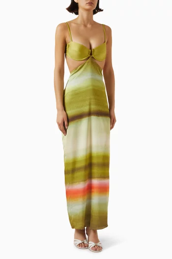 Kalina Open-back Dress in Cotton Blend