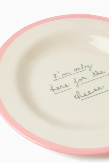 I am only here for cheese Dessert Plate 21 x 21 x 2cm:Light/Pastel Pink:One Size|219208788
