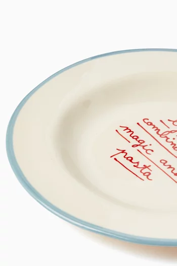 Life is a combination of Magic of Pasta Dessert Plate 21 x 21 x 2cm:Blue    :One Size|219208789