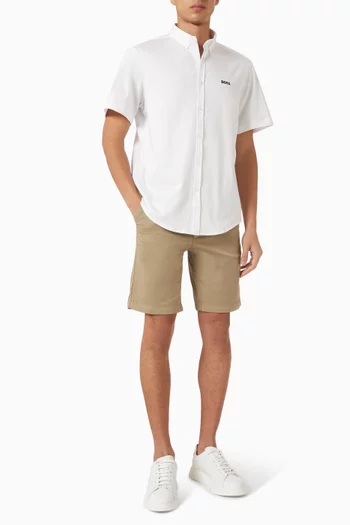 Slim Fit Shorts in Stretch Cotton Twill