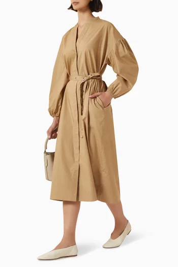 Dellys Midi Shirt Dress in Cotton-poplin