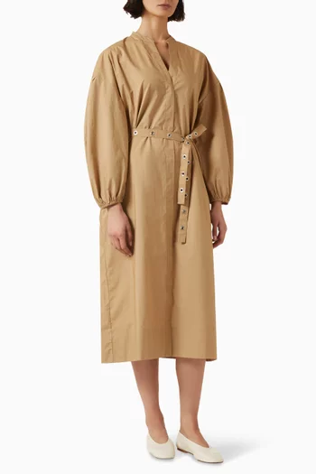 Dellys Midi Shirt Dress in Cotton-poplin