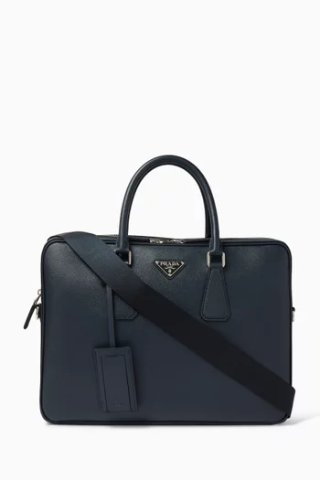 Briefcase in Saffiano Leather