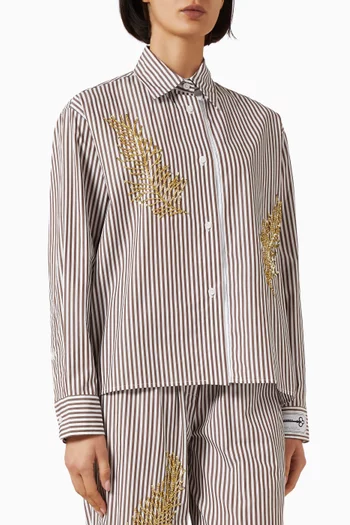 Embellished Striped Shirt in Cotton