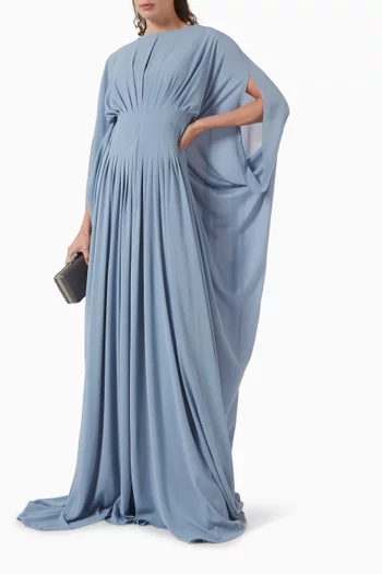 Gathered High-neck Dress