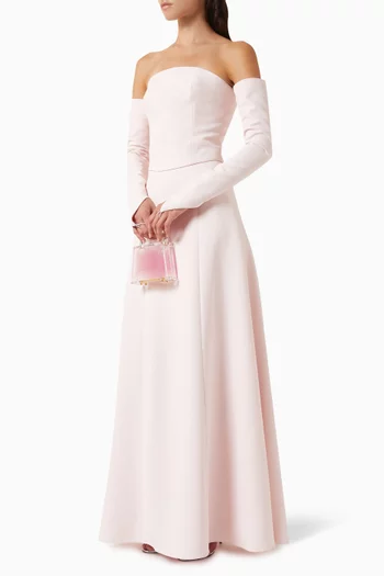 Off-shoulder A-line Gown