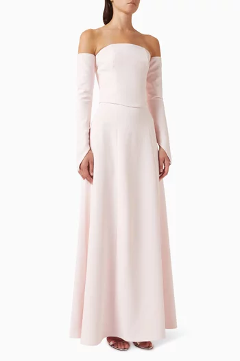 Off-shoulder A-line Gown