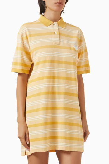 Bayadere Stripe Mini Dress in Cotton-piqué