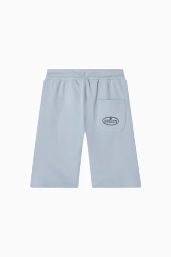 Logo Striped Sweat Shorts