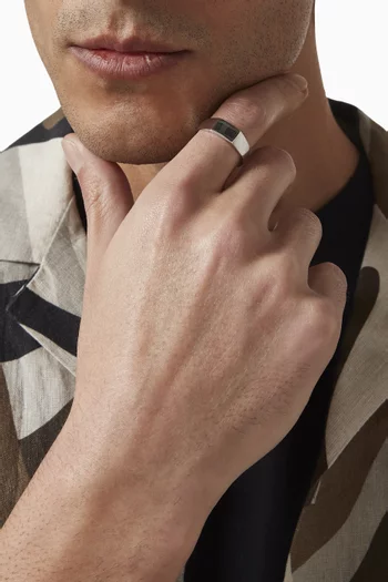 Geo Signet Ring in Sterling Silver