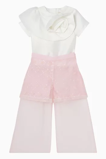Floral-print Pants