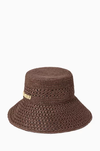 Wide-Brim Hat in Raffia