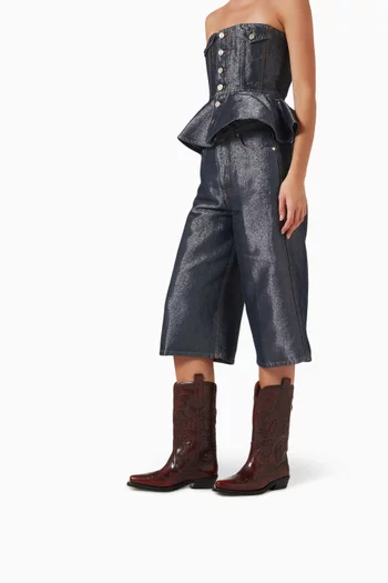Mid Shaft Embroidered Western Boots