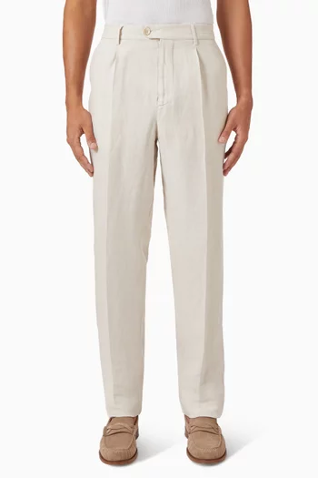 Garment Dyed Pants in Linen Gabardine