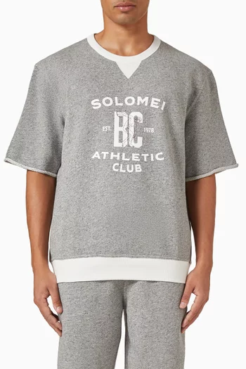 Mélange Short Sleeve Sweatshirt in  French Terry
