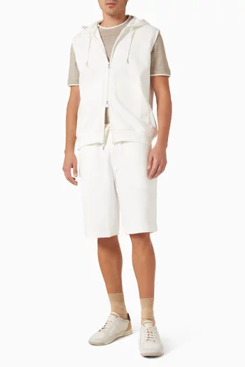 Zipped Sleeveless Hoodie