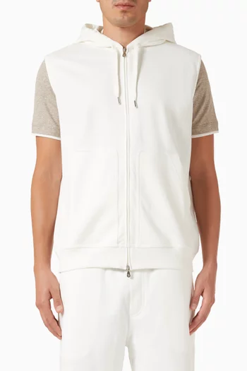 Zipped Sleeveless Hoodie