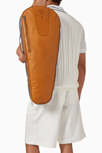 Tennis Racket Cover in Grained Leather