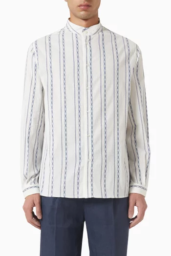 Ethnic Stripe Shirt in Seersucker