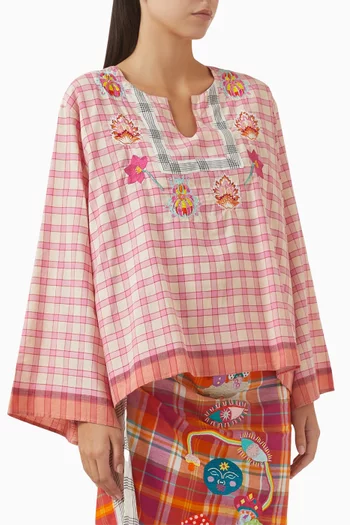 Dawn Checked Blouse in Cotton