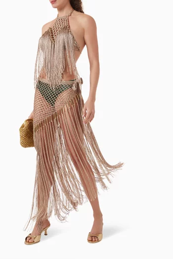Aria Hand Crochet Fringe Skirt