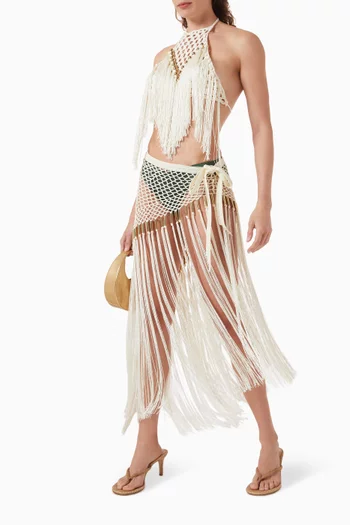 Aria Hand Crochet Fringe Skirt