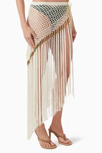 Aria Hand Crochet Fringe Skirt