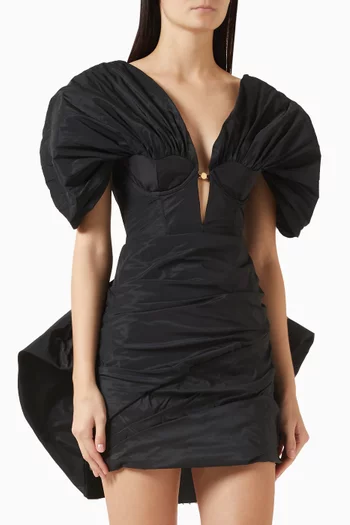 Abril Off-shoulder Mini Dress in Taffeta