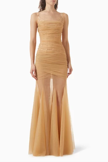 Juanita Sheer Corset Dress in Tulle