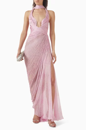 Milagros Sash Dress in Silk Mousseline