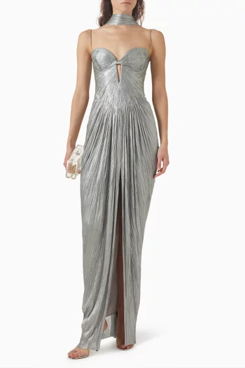 Tonia Shawl Gown in Silk Tulle