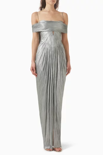 Tonia Shawl Gown in Silk Tulle