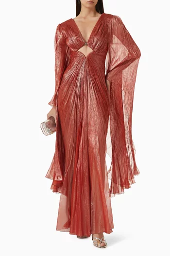 Greta Cut-out Slit Dress in Silk