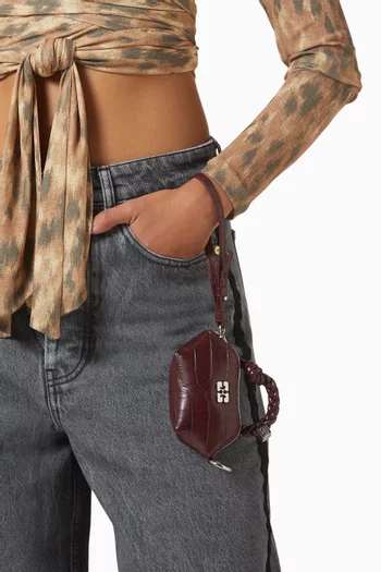 Nano Bou Bag in Recycled Croc-embossed Leather