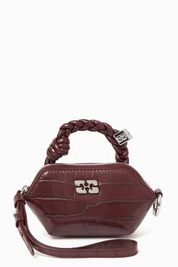 Nano Bou Bag in Recycled Croc-embossed Leather