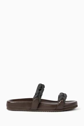 Braided Sandals in Leather