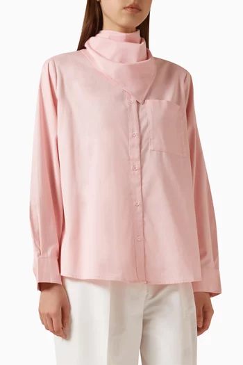 Cionea Removable Pocket Square Shirt