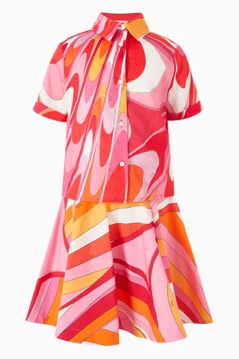 Abstract-print Skirt