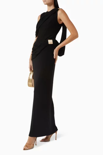 Nimes Draped Dress in Cotton Twill