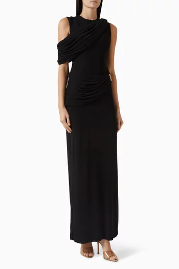 Nimes Draped Dress in Cotton Twill