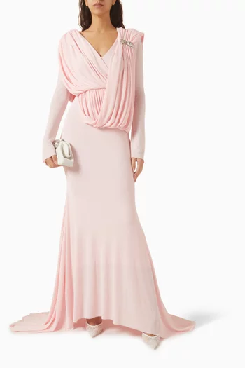 Celian Draped Dress in Jersey