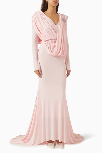 Celian Draped Dress in Jersey