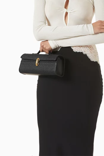 Slim Symmetry Pochette in Woven Raffia