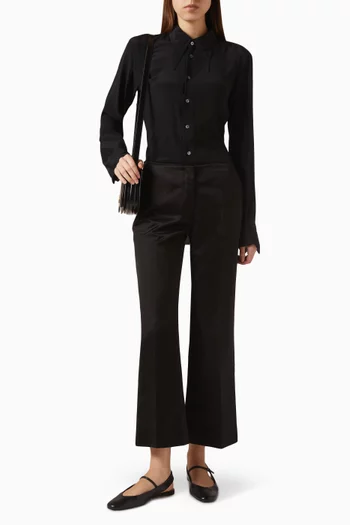 Sharp Collar Shirt in Cotton-poplin