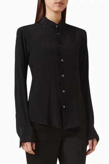Sharp Collar Shirt in Cotton-poplin