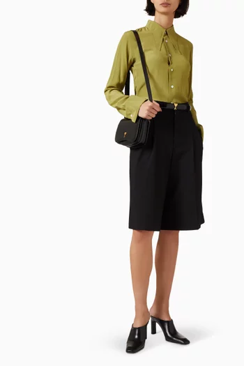 Sharp Collar Shirt in Cotton-poplin