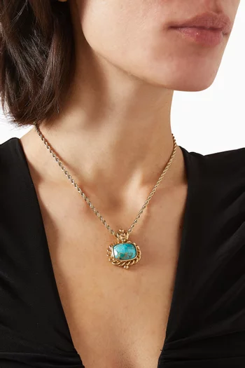 Amarante Green Jasper Necklace in Gold-plated Metal